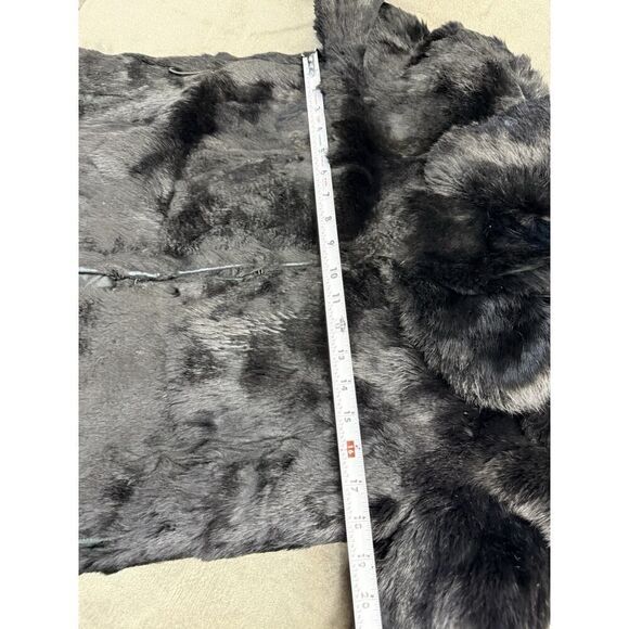 Vintage Black Rabbit Fur Jacket Small-Medium Hook & Eye Closure Lined - Picture 15 of 16
